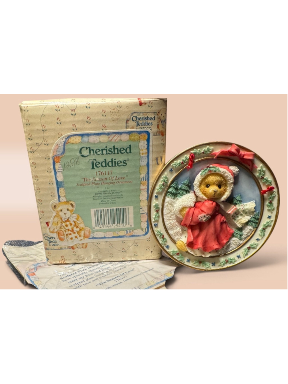 Cherished Teddies The Season Of Love Sculpted Plate Hanging Ornament #176117